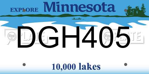 DGH405 Minnesota License Plate