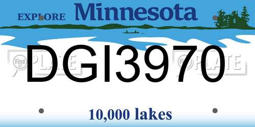 DGI3970 Minnesota License Plate