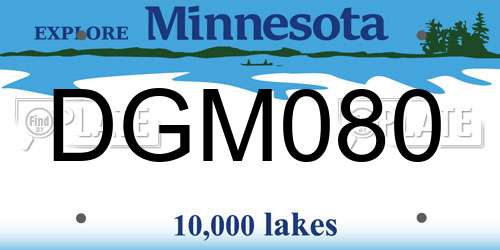 DGM080 Minnesota License Plate