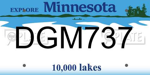 DGM737 Minnesota License Plate