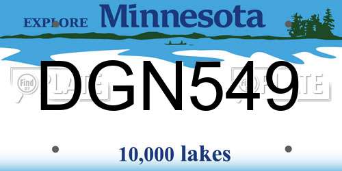 DGN549 Minnesota License Plate