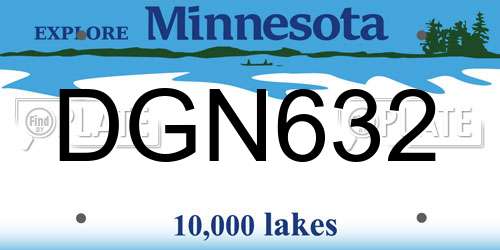DGN632 Minnesota License Plate