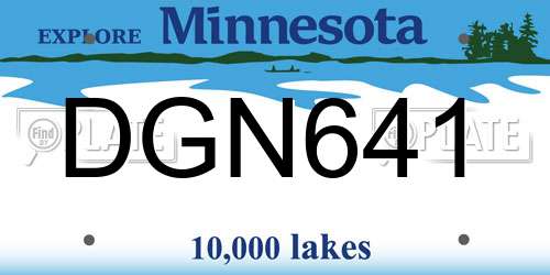 DGN641 Minnesota License Plate