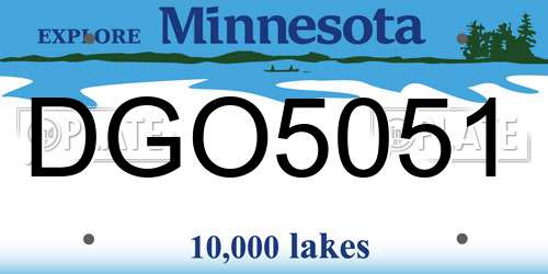 DGO5051 Minnesota License Plate