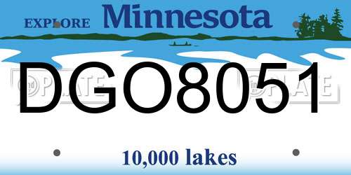 DGO8051 Minnesota License Plate