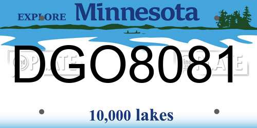 DGO8081 Minnesota License Plate