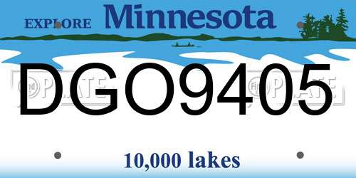 DGO9405 Minnesota License Plate