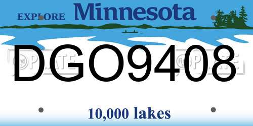 DGO9408 Minnesota License Plate