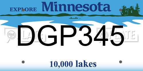 DGP345 Minnesota License Plate