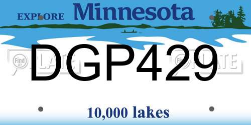 DGP429 Minnesota License Plate