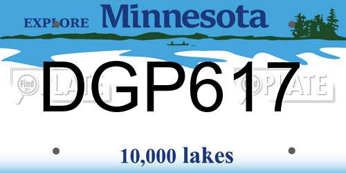 DGP617 Minnesota License Plate