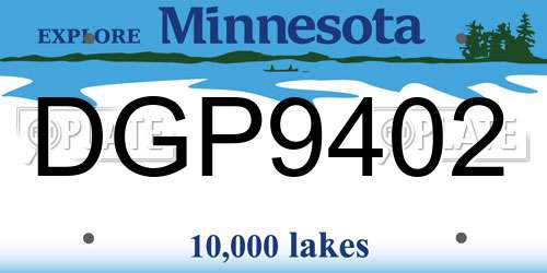 DGP9402 Minnesota License Plate