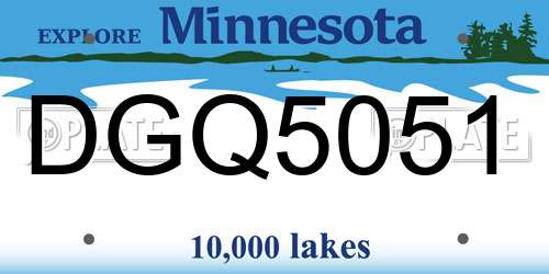 DGQ5051 Minnesota License Plate