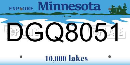 DGQ8051 Minnesota License Plate