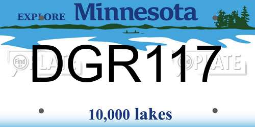 DGR117 Minnesota License Plate