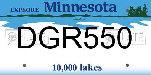 DGR550 Minnesota License Plate