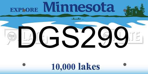 DGS299 Minnesota License Plate