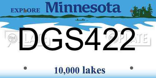 DGS422 Minnesota License Plate