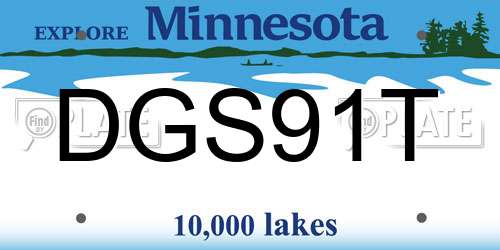 DGS91T Minnesota License Plate