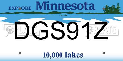 DGS91Z Minnesota License Plate