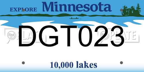 DGT023 Minnesota License Plate