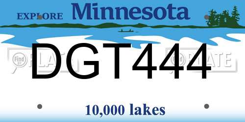 DGT444 Minnesota License Plate