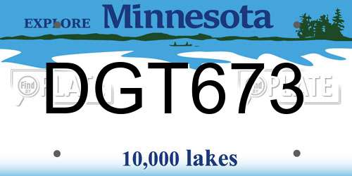 DGT673 Minnesota License Plate