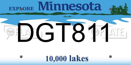DGT811 Minnesota License Plate