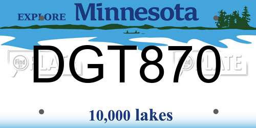 DGT870 Minnesota License Plate