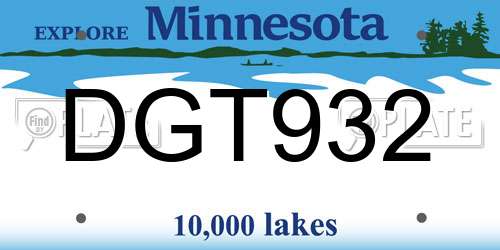 DGT932 Minnesota License Plate