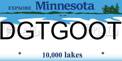 DGTGOOT Minnesota License Plate