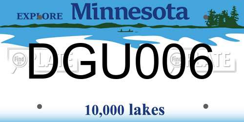 DGU006 Minnesota License Plate
