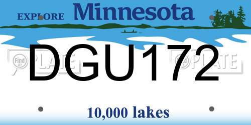 DGU172 Minnesota License Plate