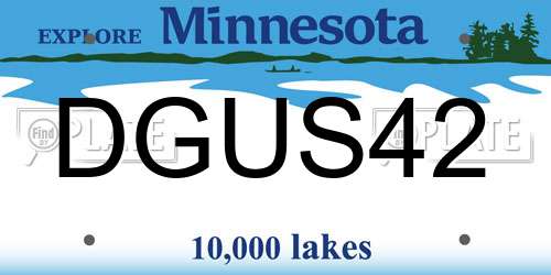 DGUS42 Minnesota License Plate