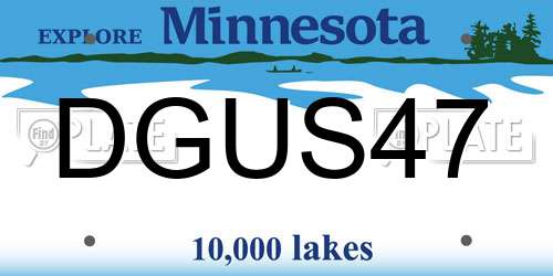DGUS47 Minnesota License Plate
