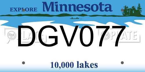 DGV077 Minnesota License Plate