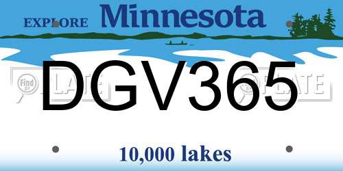 DGV365 Minnesota License Plate