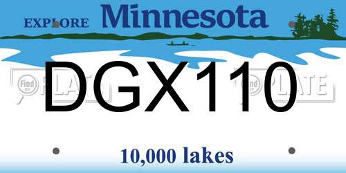 DGX110 Minnesota License Plate