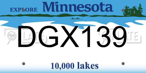 DGX139 Minnesota License Plate