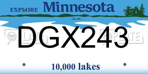 DGX243 Minnesota License Plate