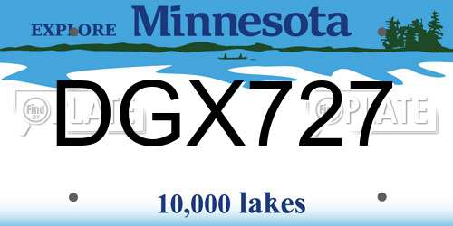 DGX727 Minnesota License Plate