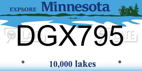 DGX795 Minnesota License Plate