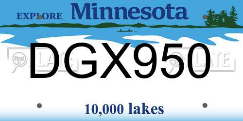 DGX950 Minnesota License Plate