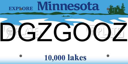 DGZGOOZ Minnesota License Plate