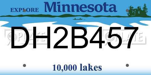 DH2B457 Minnesota License Plate