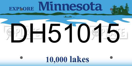 DH51015 Minnesota License Plate