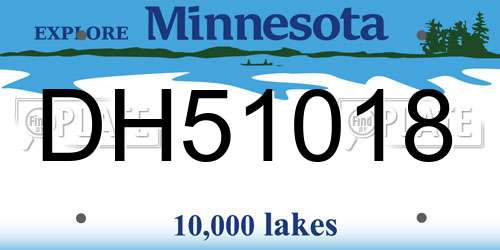 DH51018 Minnesota License Plate
