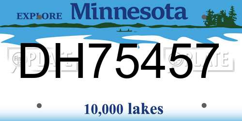 DH75457 Minnesota License Plate