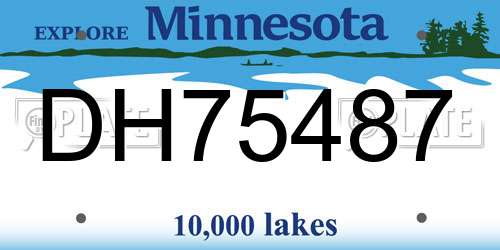 DH75487 Minnesota License Plate