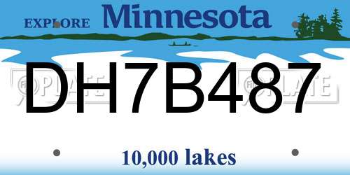 DH7B487 Minnesota License Plate